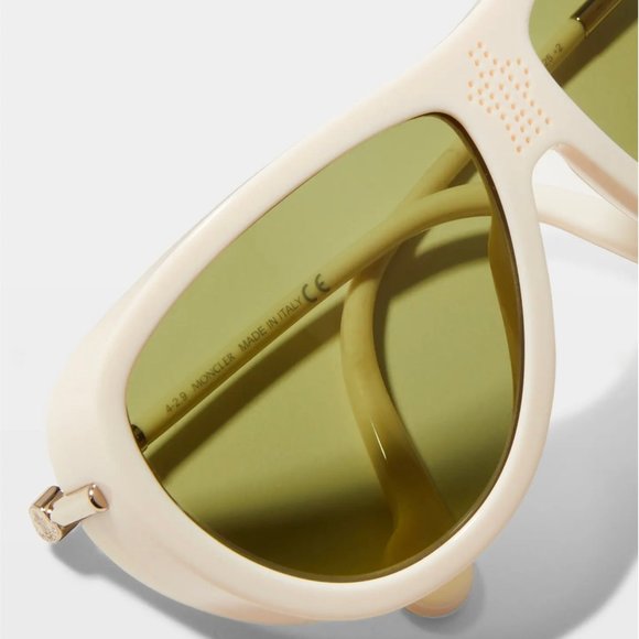 MONCLER LUNETTES Men's ML0128 Polarized Perforated Aviator Sunglasses - Picture 5 of 14